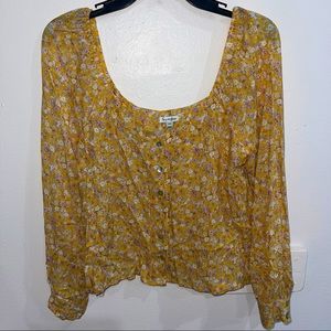 Floral long sleeve crop top